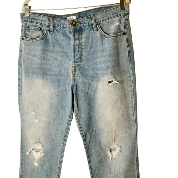 Easel Women's Distressed Straight Relaxed Denim Blue Jeans
Pants Cropped L 28/29 - Picture 3 of 8